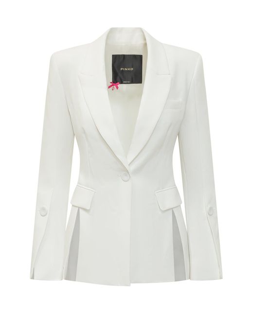 Pinko White Canvas Mini Jacket