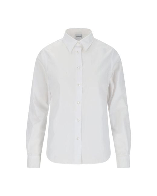 Aspesi White 100% Cotton Button-Front Shirt For