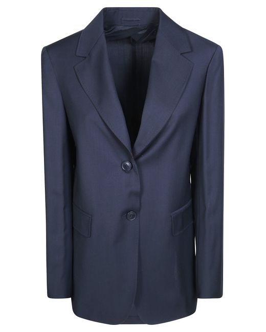 Max Mara Blue Single-Breasted Wool Jacket