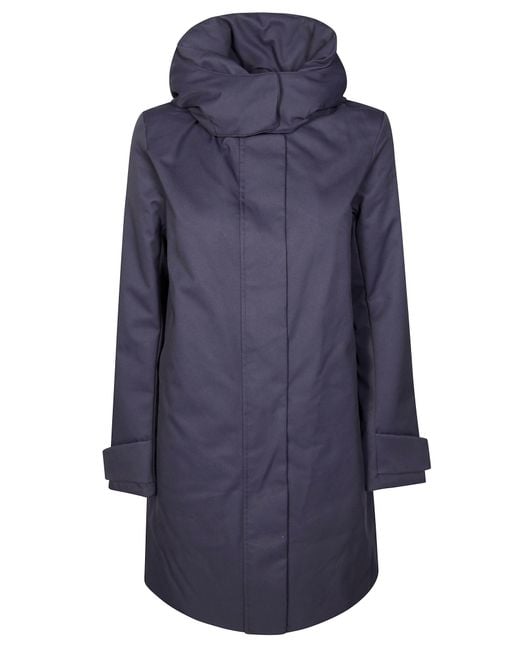 Save The Duck Women's Blue Detachable Hooded Coat