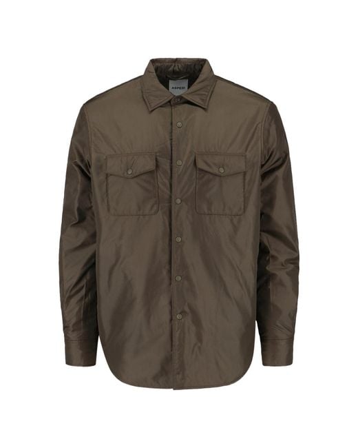 Aspesi Gray Shirts Polyamide for men