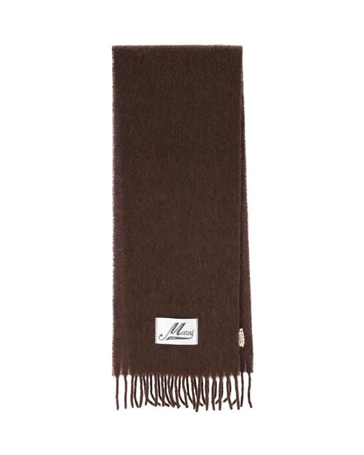Marni Brown Brushed Fringe Scarf