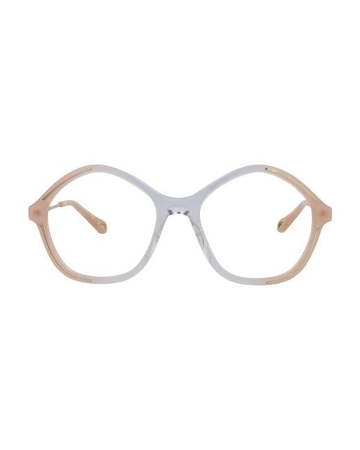 Chloé White Acetate Square/Rectangle Eyeglasses