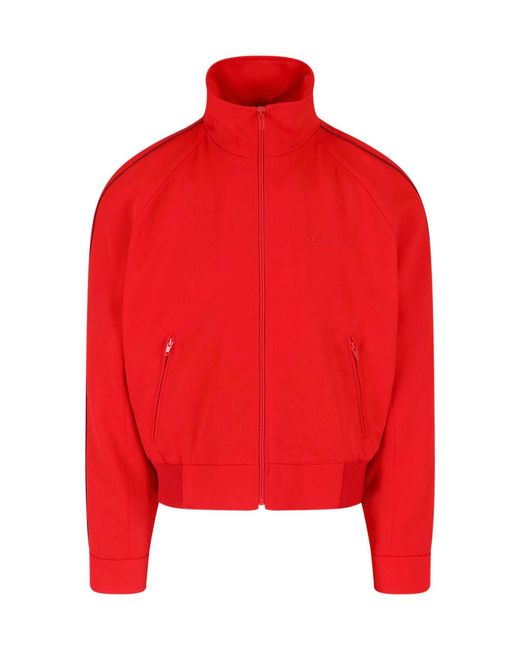 Marni Red Zip-Up High Neck Wool Jacket for men