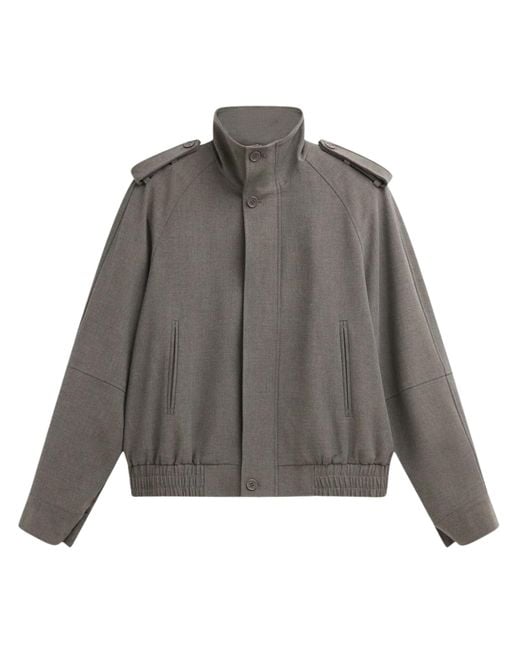 Frankie Shop Gray Kelly Padded Double Weave Blouson