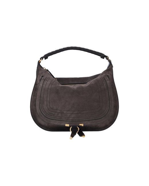 Chloé Brown Calf Split Suede Leather Shoulder Bag