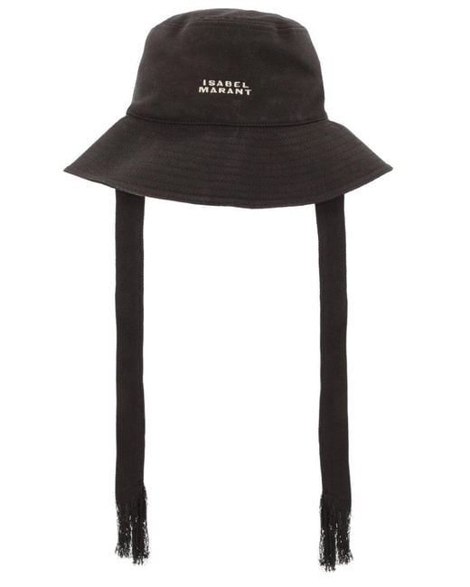 Isabel Marant Black Canvas Bucket Hat