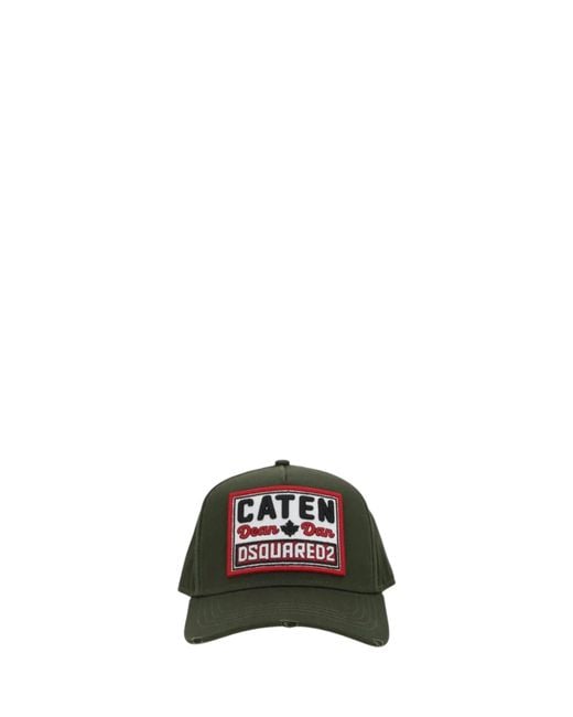 DSquared² Black Hat With Caten Patch for men