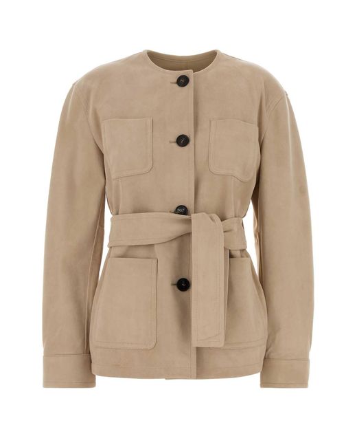 MM STUDIO Natural Boho Suede Leather Jacket