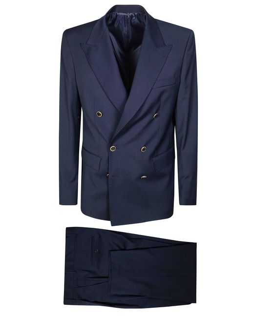 MARSĒM Blue Deep Six Button Suit for men