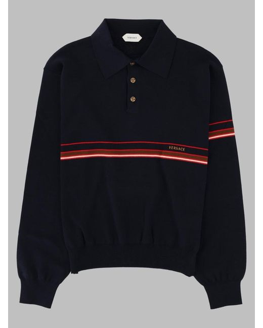 Versace Blue Versatile Crewneck Sweater for men