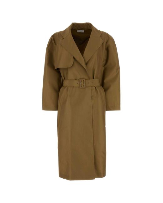 The Row Green Silk Trench Jacket