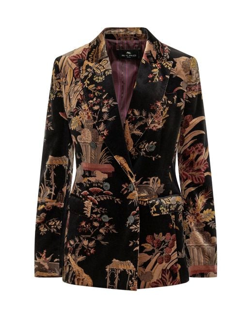 Etro Black Tailored Blazer Jacket