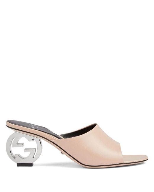 Gucci Natural Heeled Mules