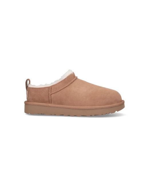 Ugg Brown Classic Micro Mini Ankle Boots
