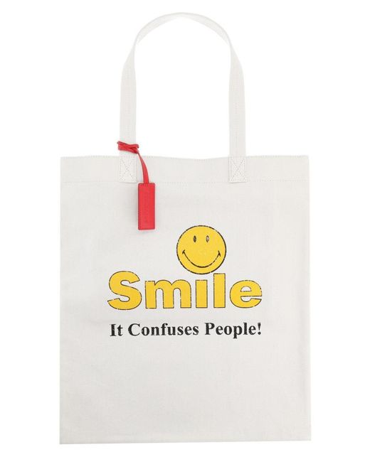 DSquared² White Dsquared "Smiley X D2" Tote Bag for men