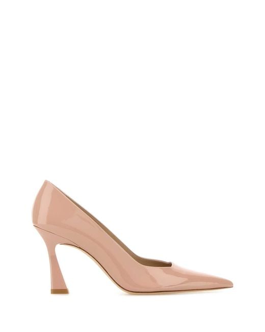 Stuart Weitzman Pink Solid Pointed Toe Pump