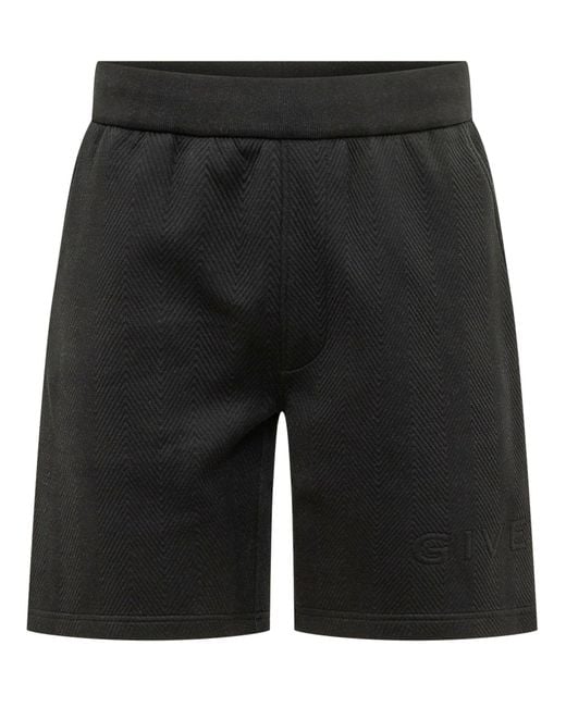 Givenchy Black Quilted Logo Shorts