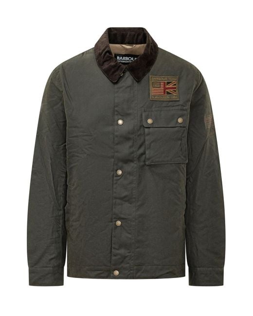 Barbour Black Steve Mcqueen Patch Waxed Cotton Jacket