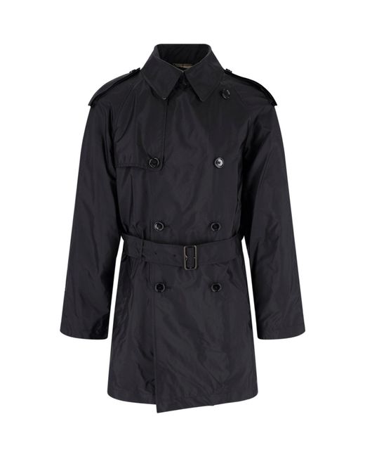 Burberry Black Double-Breasted Trench Coat for men