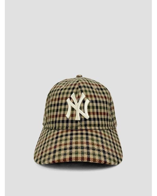 KTZ Green 9Twenty Check Yankees Strapback Cap