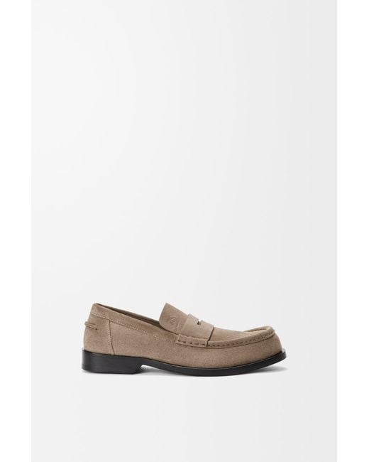 Loewe White Suede Penny Loafer for men