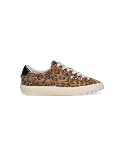 Autry Brown Windscape Animal Print Low-Top Sneakers