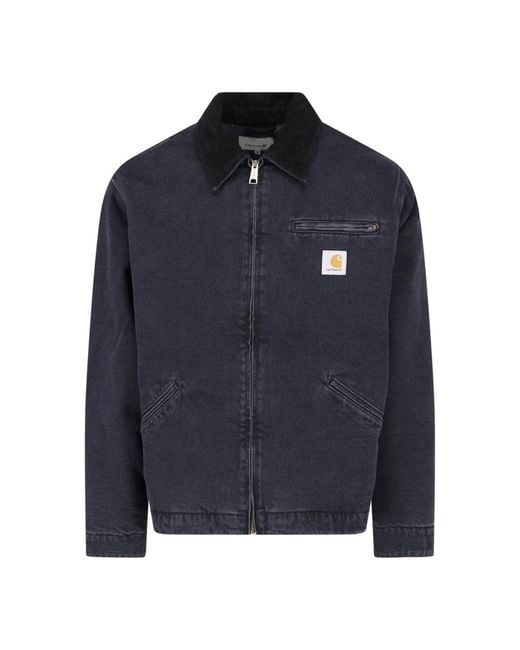 Carhartt Blue Cotton Zip-Front Work Jacket for men
