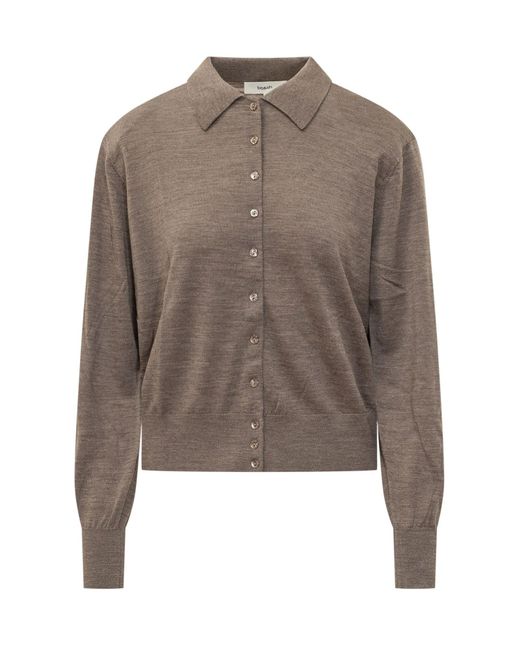 Ba&sh Brown Boston Cardigan