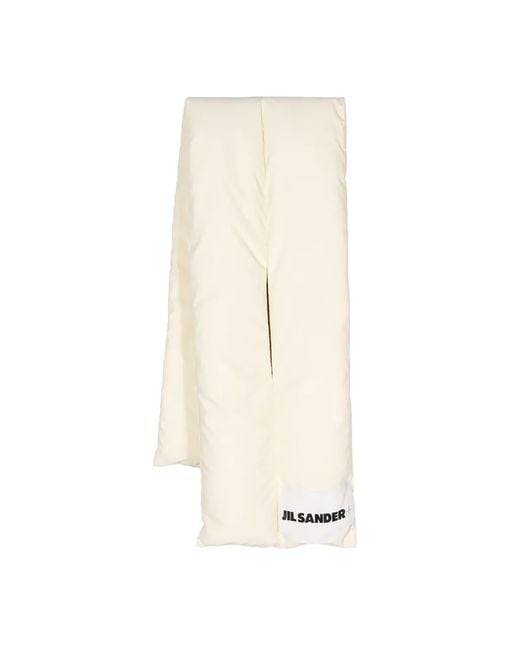 Jil Sander Natural Logo-Print Padded Down Scarf