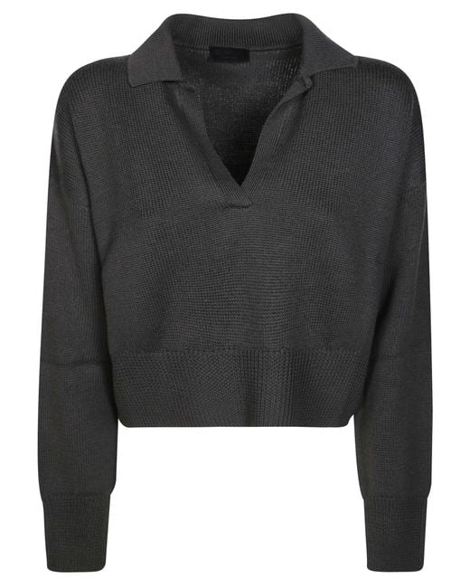 Dondup Black Regular Fit Basic Wool Polo Shirt