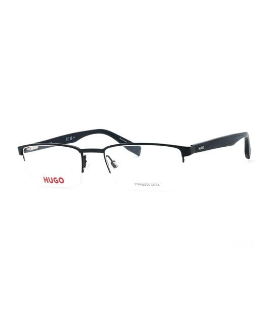 HUGO White Sleek Rectangular Eyeglasses for men