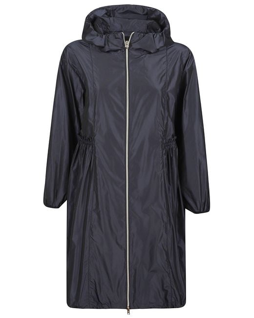 Herno Blue Zip-Up Hooded Parka