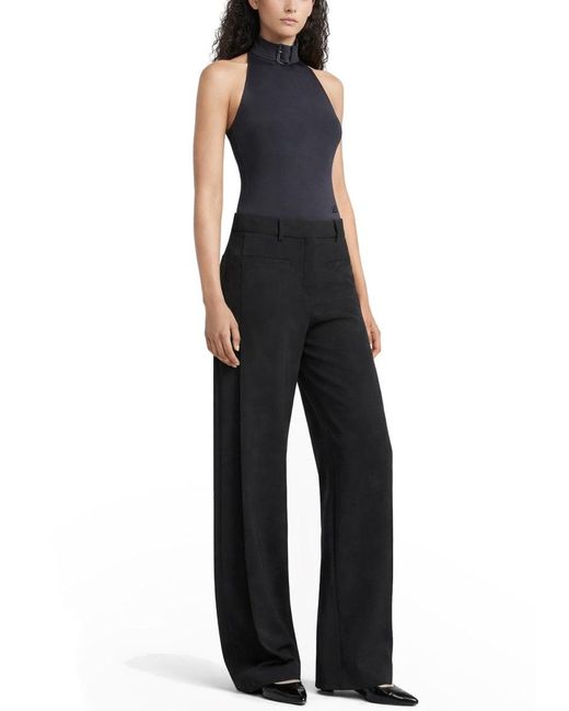 Courreges Blue High-Waist Wide-Leg Trousers