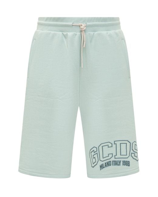Gcds Blue Logo Drawstring Shorts