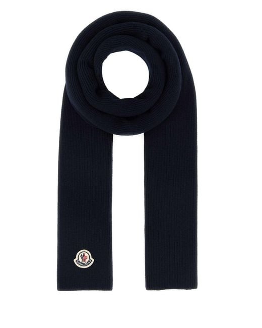 Moncler Blue Midnight Wool Scarf for men