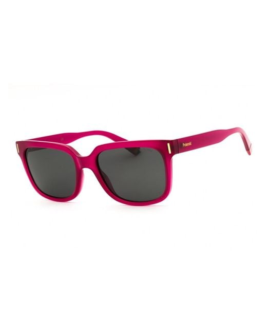 Polaroid Red Rectangular Mini Sunglasses