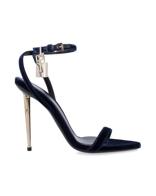 Tom Ford Blue Sculptural Flat Sandal