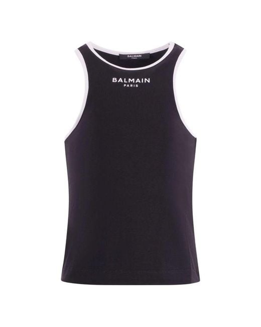 Balmain Blue Undershirts With Logo