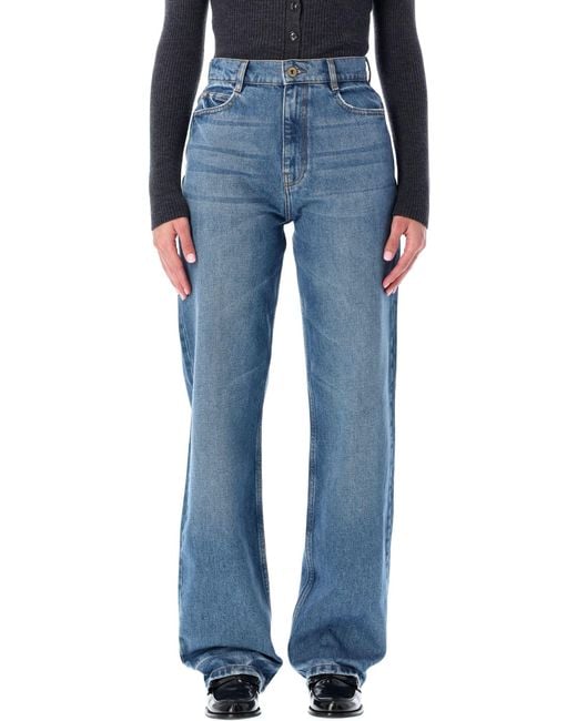 Sessun Blue Stonewash Straight-Leg Jeans With Relaxed Fit