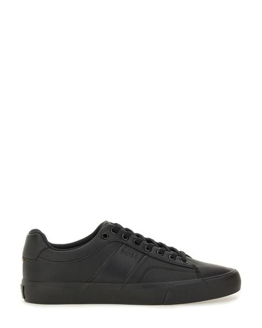 Boss Black Leather Sneaker for men