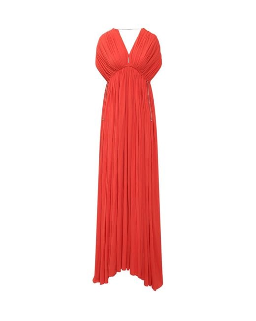 Lanvin Red Mini Draped Suit Dress