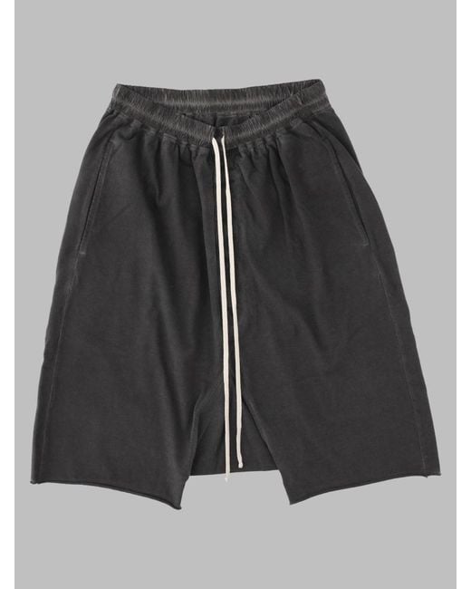 Rick Owens Black Style Drawstring Shorts for men