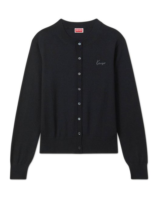 KENZO Black Buttoned Knitted Sweater