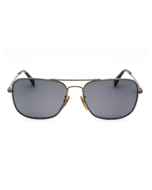 David Beckham Gray Db 1093/S Metal Rectangular Sunglasses for men