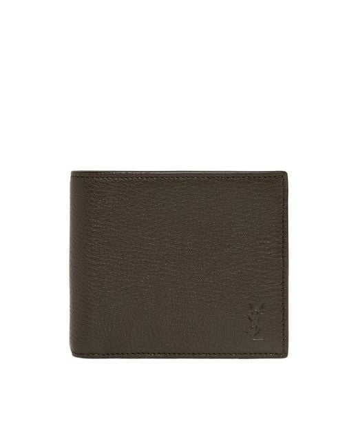 Saint Laurent Brown Small Leather Pouch for men