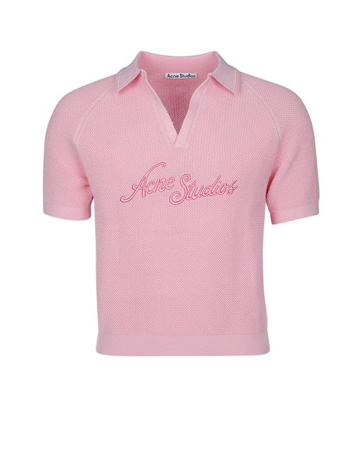 Acne Pink Polyester Knit Sweater for men