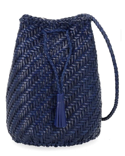 Dragon Diffusion Blue Borsa "Pompom Double Jump Tan"