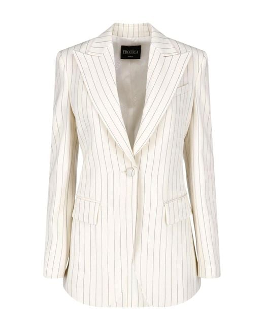 Dondup White Virgin Wool & Elastane Stretch Jacket