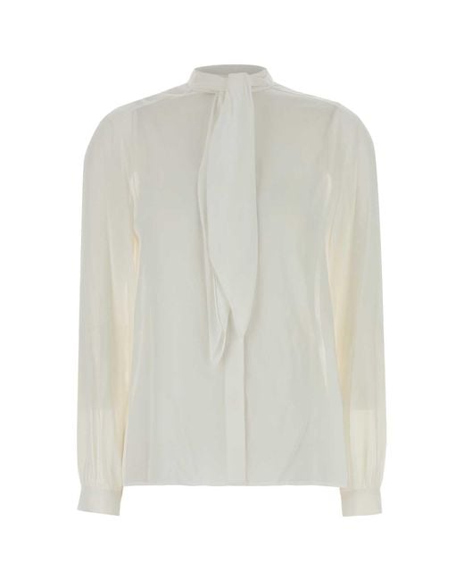 Tory Burch White Shirt With Bow
